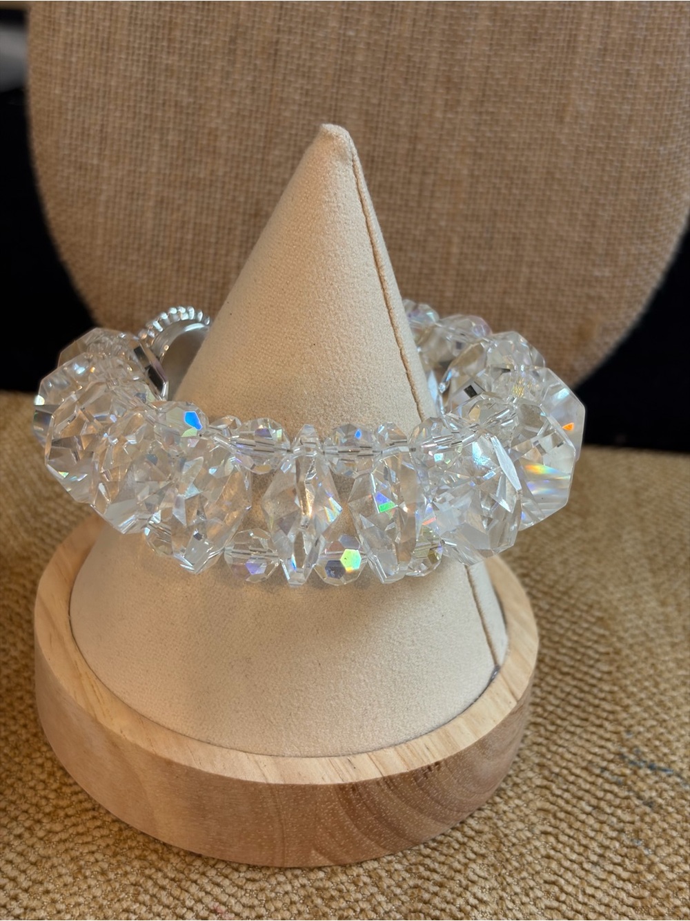 Chunky vintage faceted crystal bracelet